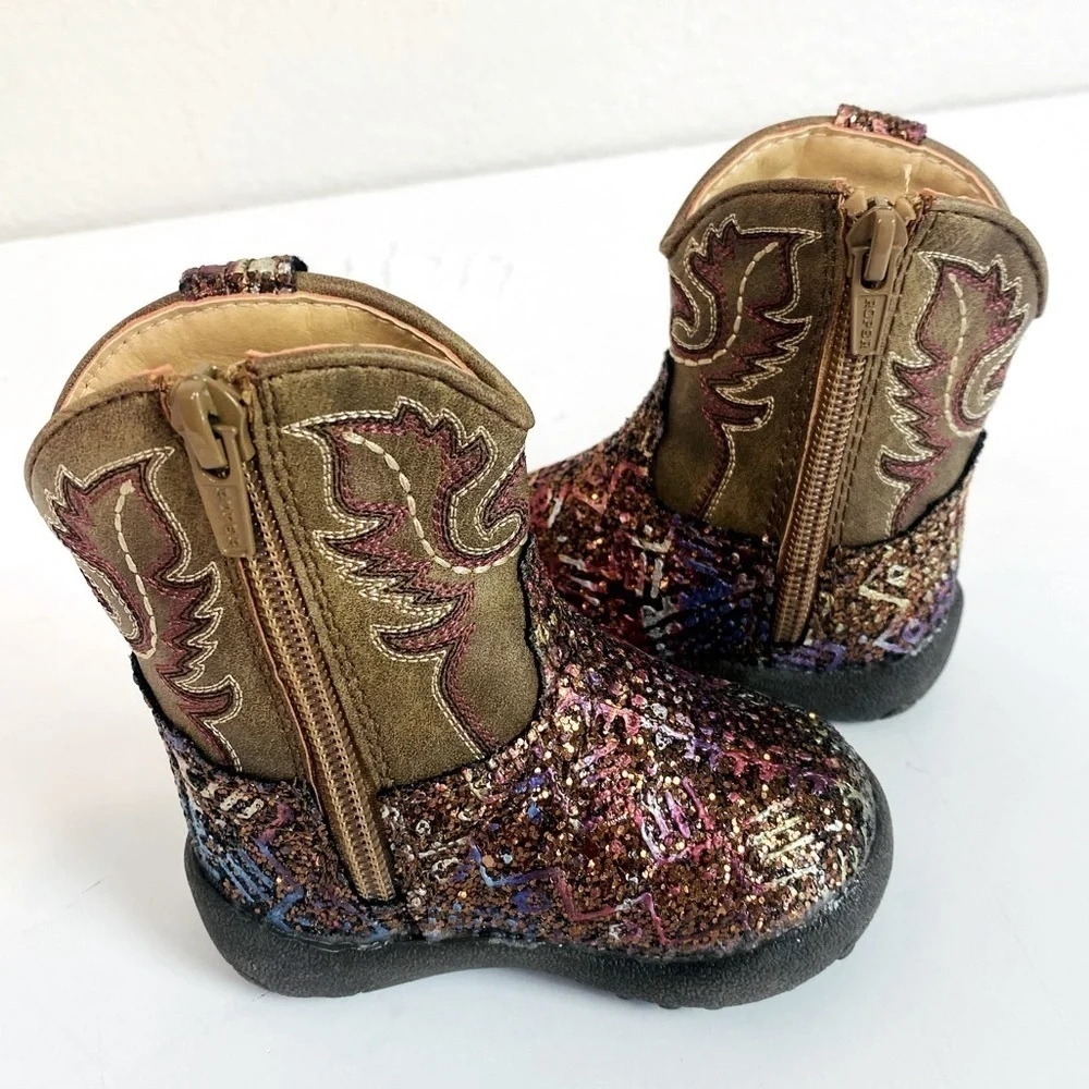 Roper Cowbabies Glitter Aztec Boot Size 3
